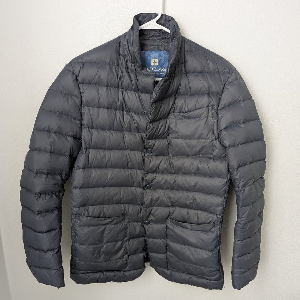 Jetlag Men's Navy Blazer Puffer Jacket, Medium